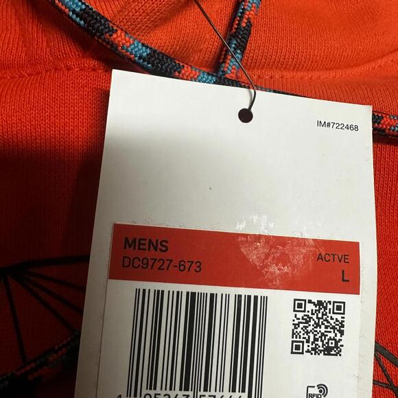 Nike Men's Jordan Essentials Mountainside Fleece Lined Hoodie Red L DC9727-673 - Picture 3 of 4